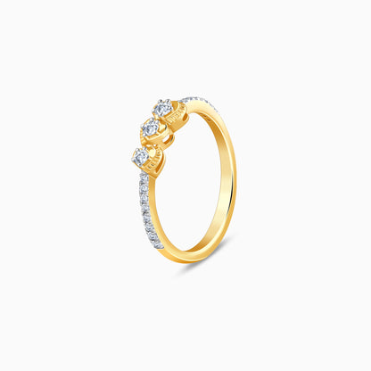 Gold Amoura Trio Lab Grown Diamond Ring