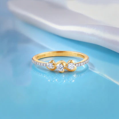 Gold Amoura Trio Lab Grown Diamond Ring