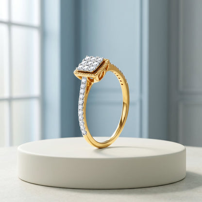 Gold Carre Royale Lab Grown Diamond Ring (Size 12)