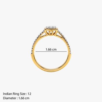 Gold Carre Royale Lab Grown Diamond Ring (Size 12)