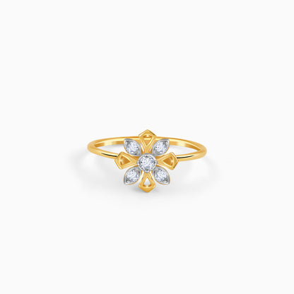 Gold Orchid Lab Grown Diamond Ring
