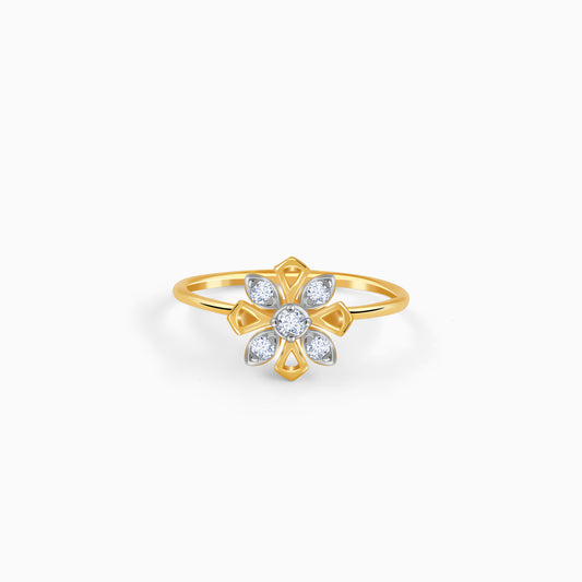 Gold Orchid Lab Grown Diamond Ring