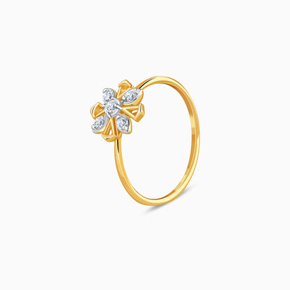 Gold Orchid Lab Grown Diamond Ring