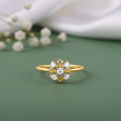 Gold Auraflore Lab Grown Diamond Ring