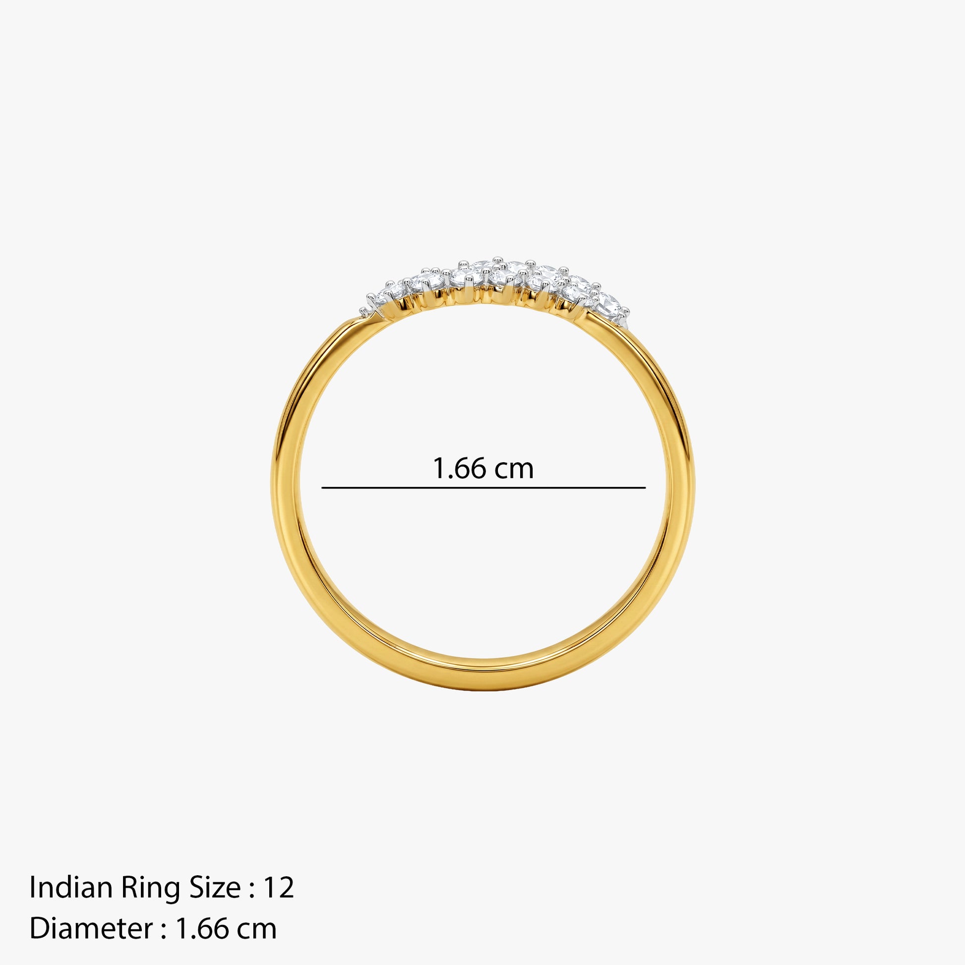Gold Aurore Crest Lab Grown Diamond Ring (Size 12)