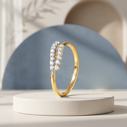 Gold Aurore Crest Lab Grown Diamond Ring (Size 12)