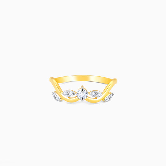 Gold Whimsical Swirl Diamond Ring