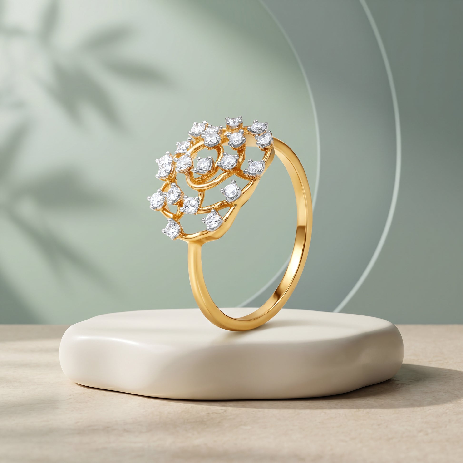 Gold Tourbillon Luxe Lab Grown Diamond Ring (Size 12)