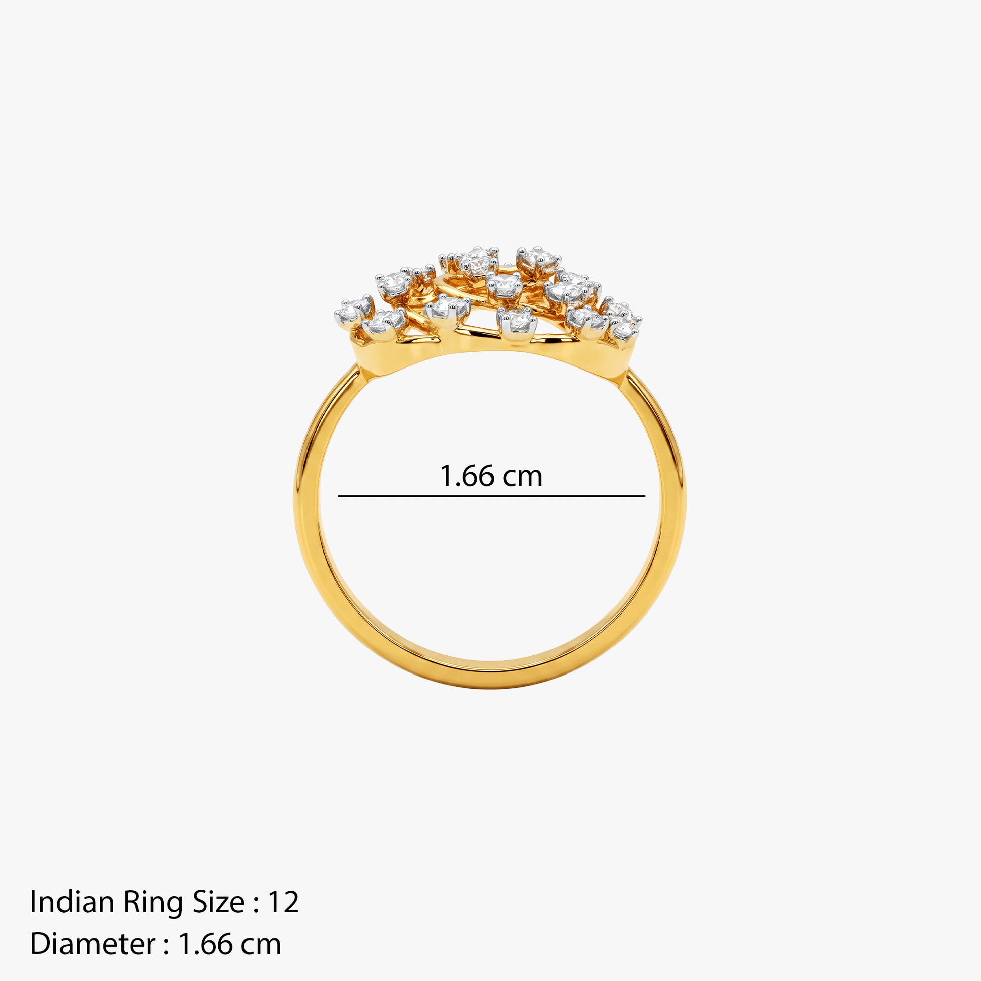 Gold Tourbillon Luxe Lab Grown Diamond Ring (Size 12)