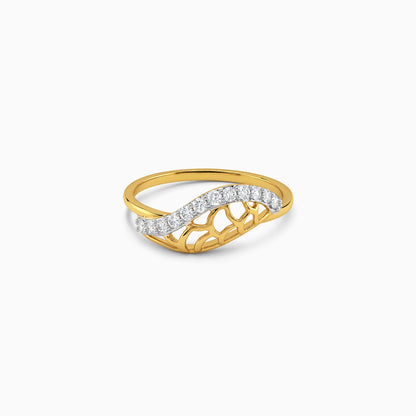 Gold Dentelle Arc Lab Grown Diamond Ring (Size 12)