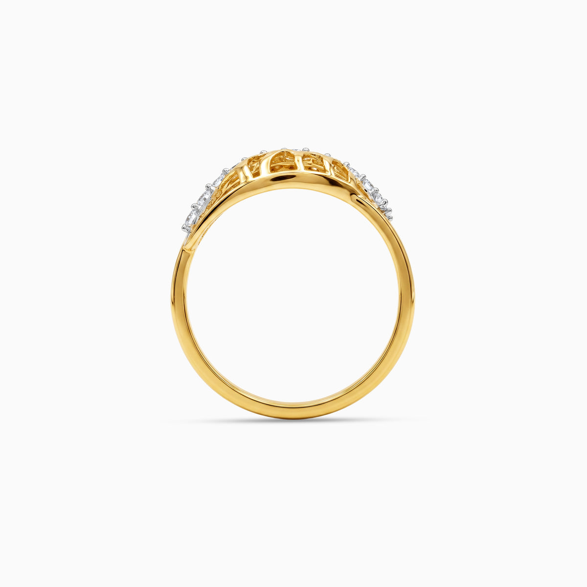 Gold Dentelle Arc Lab Grown Diamond Ring (Size 12)