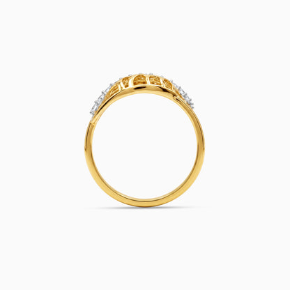 Gold Dentelle Arc Lab Grown Diamond Ring (Size 12)