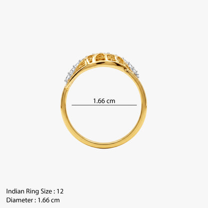 Gold Dentelle Arc Lab Grown Diamond Ring (Size 12)