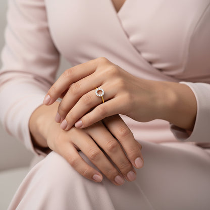 Gold Orbital Lab Grown Diamond Ring