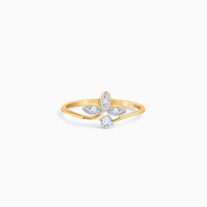 Gold Leaflet Lab Grown Diamond Ring
