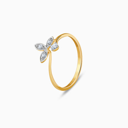 Gold Leaflet Lab Grown Diamond Ring