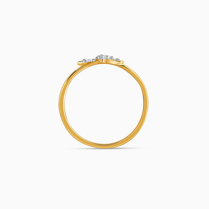 Gold Leaflet Lab Grown Diamond Ring