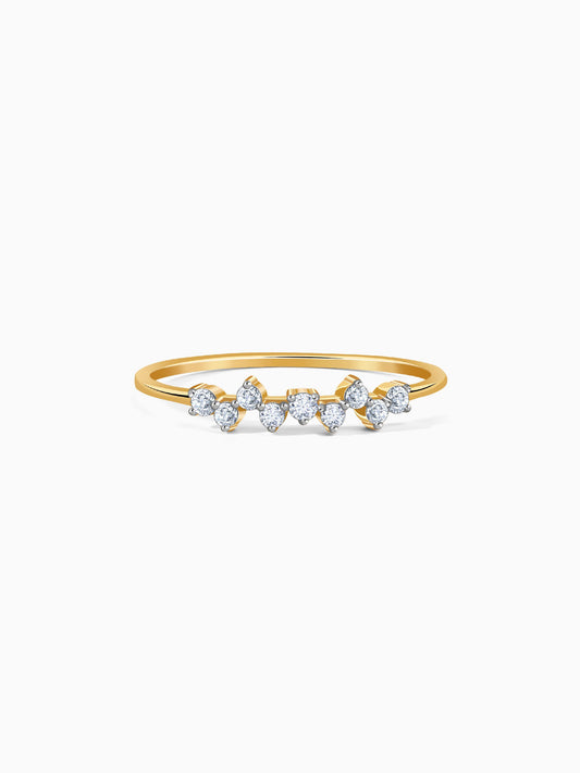 Gold Shimmering Lab Grown Diamond Ring