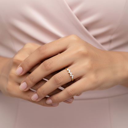 Gold Shimmering Lab Grown Diamond Ring