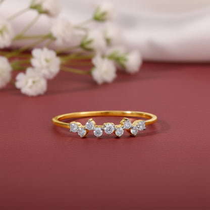 Gold Shimmering Lab Grown Diamond Ring