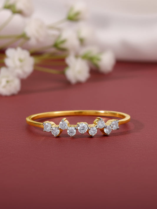 Gold Shimmering Lab Grown Diamond Ring