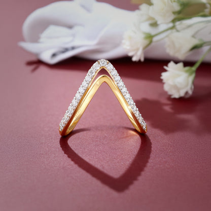 Gold Virajpet Vanki Lab Grown Diamond Ring