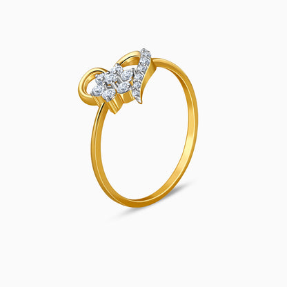 Gold Love Signal Lab Grown Diamond Ring