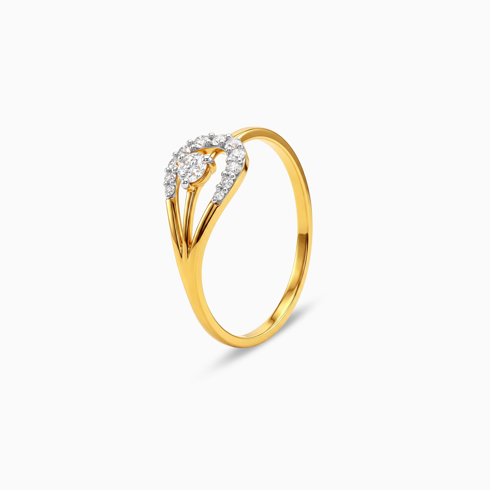 Gold Roselle Arc Lab Grown Diamond Ring (Size 12)