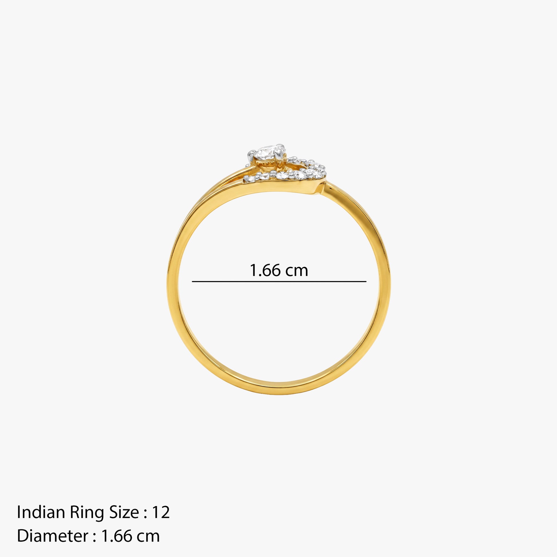 Gold Roselle Arc Lab Grown Diamond Ring (Size 12)