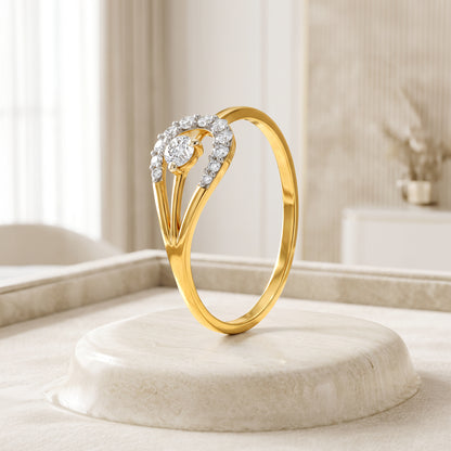Gold Roselle Arc Lab Grown Diamond Ring (Size 12)
