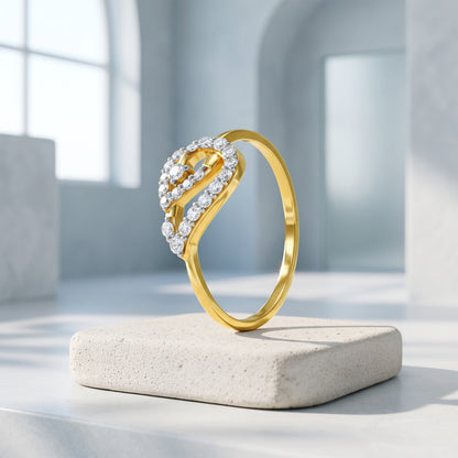 Gold Marceau Knot Lab Grown Diamond Ring (Size 12)