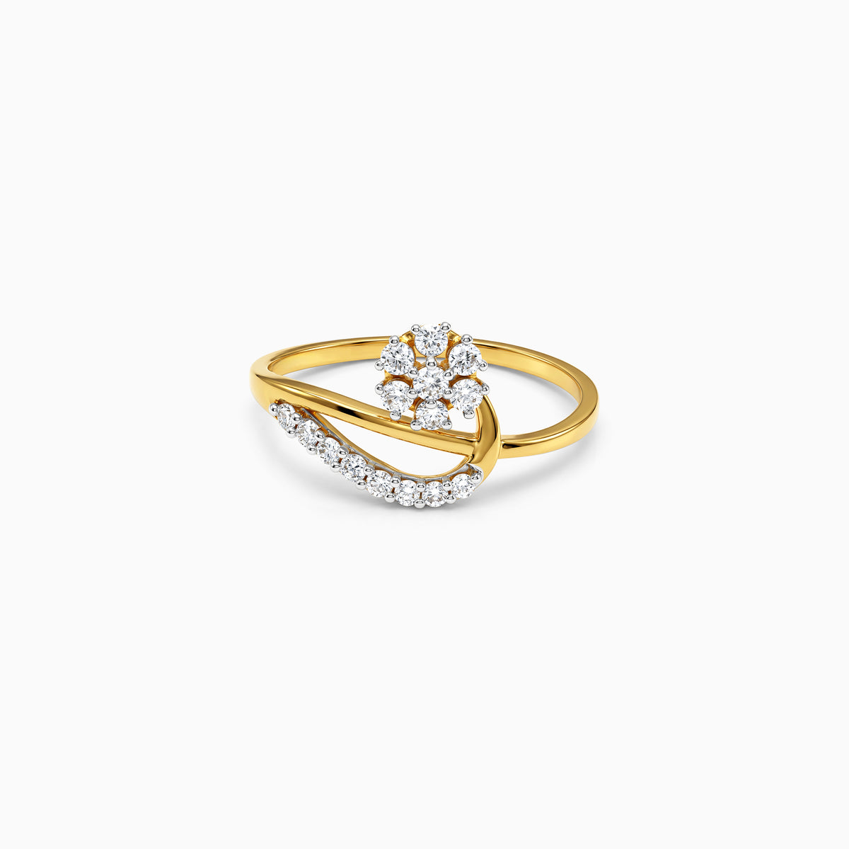 Gold Delance Crown Lab Grown Diamond Ring (Size 12)
