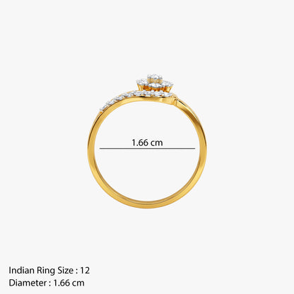 Gold Delance Crown Lab Grown Diamond Ring (Size 12)