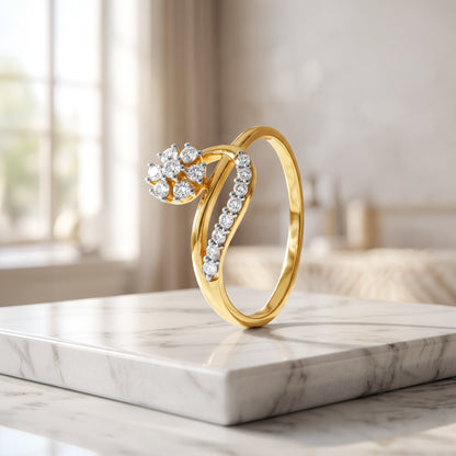 Gold Delance Crown Lab Grown Diamond Ring (Size 12)