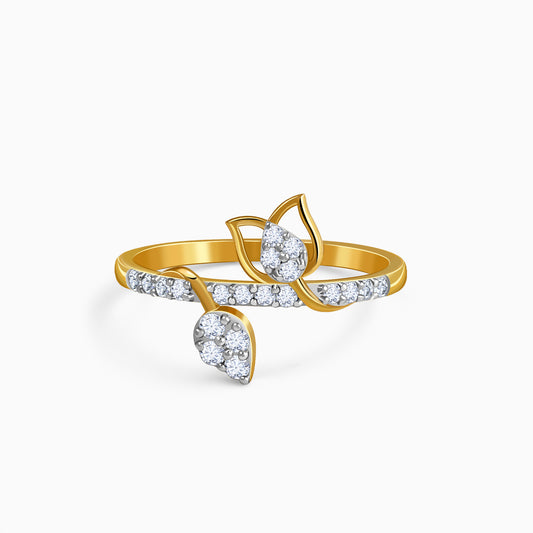 Gold Tulip Whisper Lab Grown Diamond Ring (Size 12)