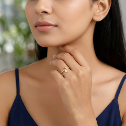 Gold Tulip Whisper Lab Grown Diamond Ring (Size 12)