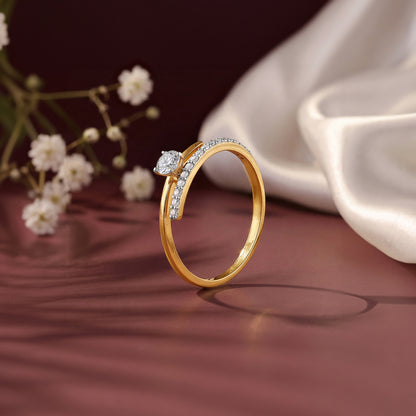 Gold Classic Path Lab Grown Diamond Ring (Size 12)