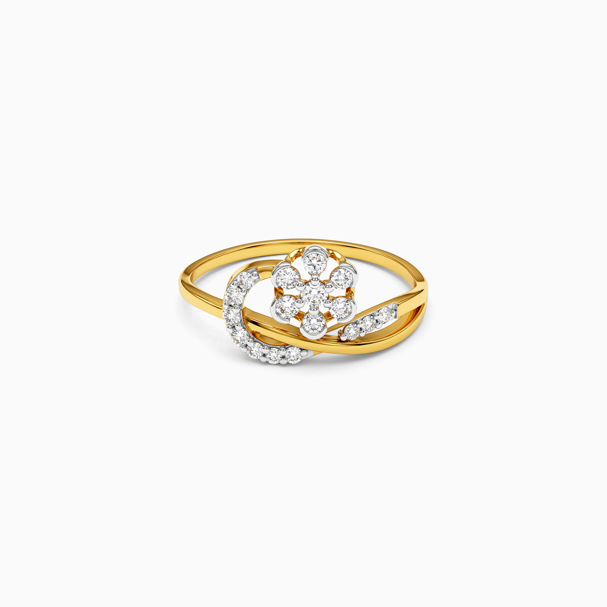 Gold Roseraie Halo Lab Grown Diamond Ring (Size 12)