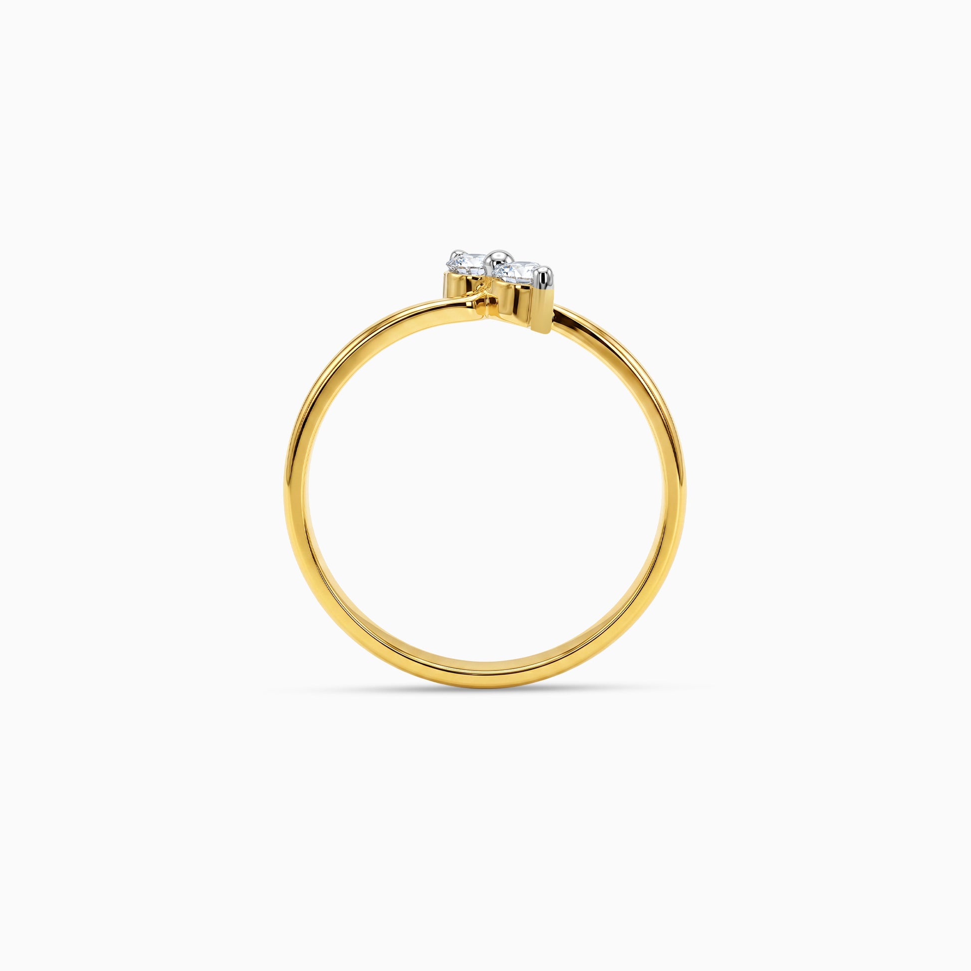 Gold Orlisse Chevron Lab Grown Diamond Ring (Size 12)