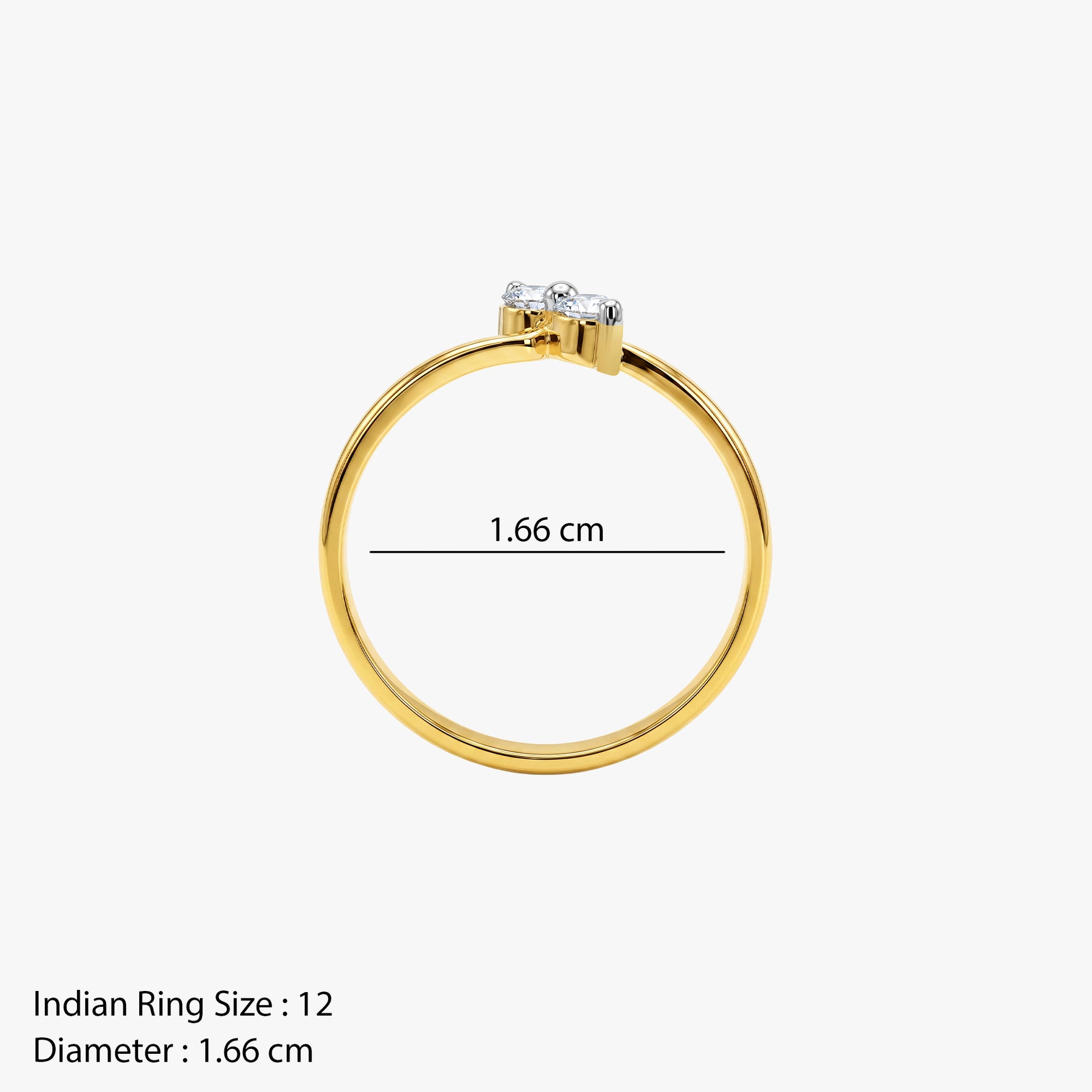 Gold Orlisse Chevron Lab Grown Diamond Ring (Size 12)