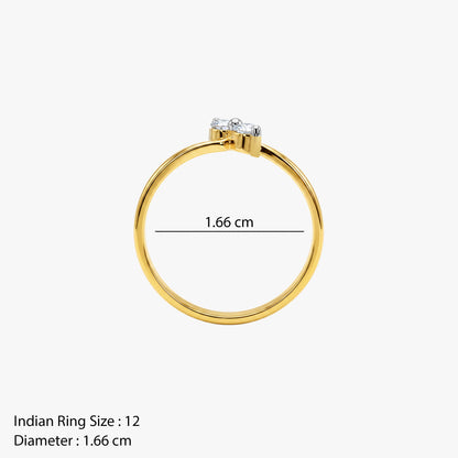 Gold Orlisse Chevron Lab Grown Diamond Ring (Size 12)