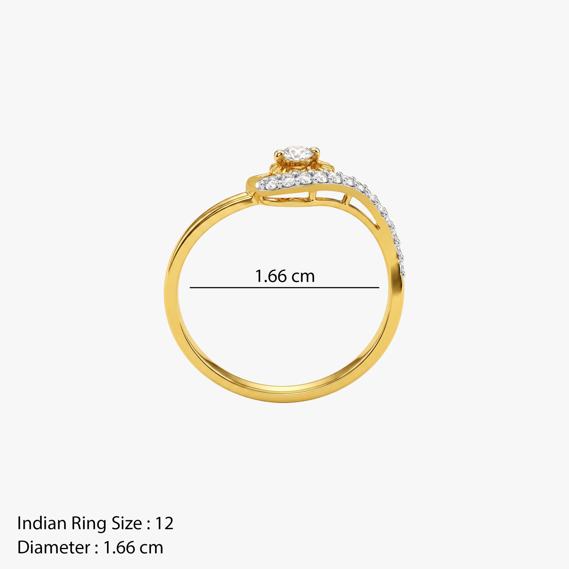 Gold Virelle Spiral Lab Grown Diamond Ring (Size 12)
