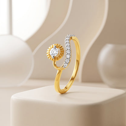 Gold Virelle Spiral Lab Grown Diamond Ring (Size 12)
