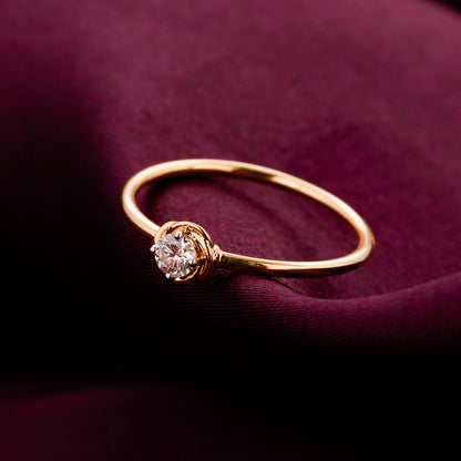Gold Heartfelt Solitaire Diamond Ring