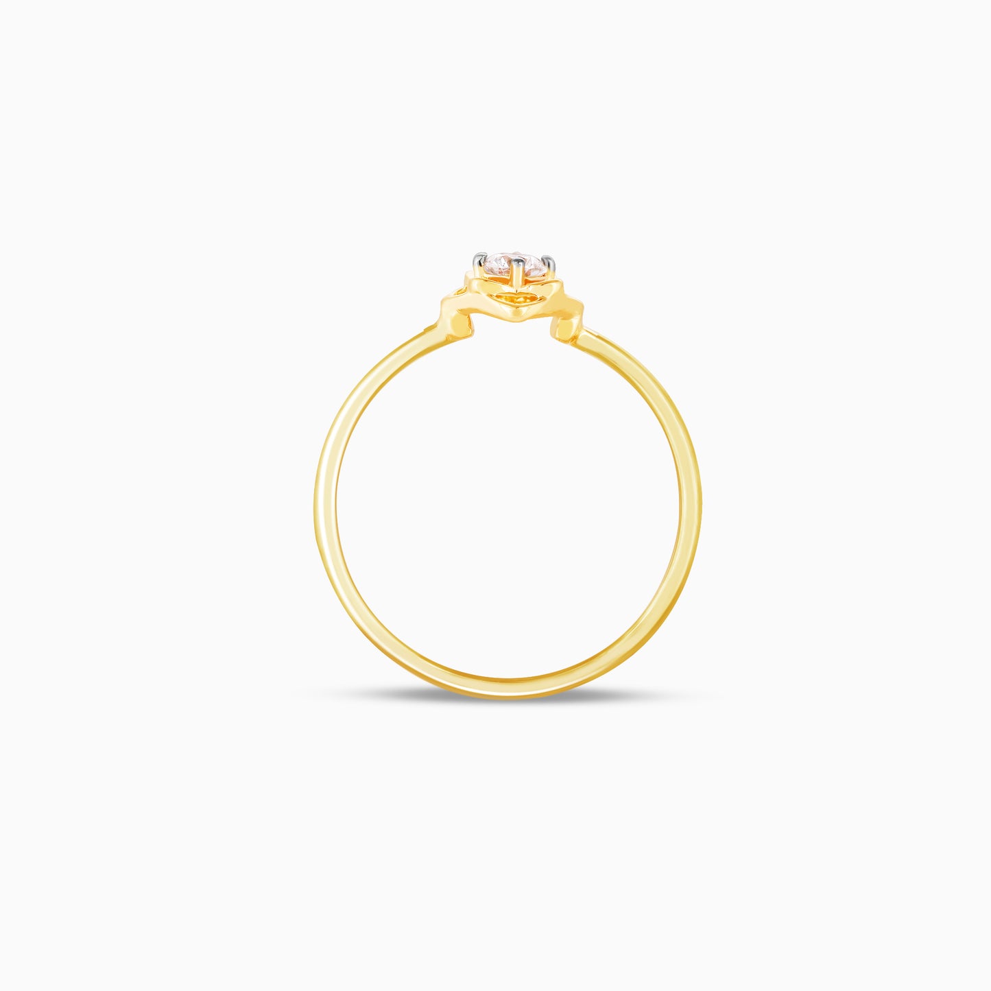 Gold Floral Solitaire Diamond Ring