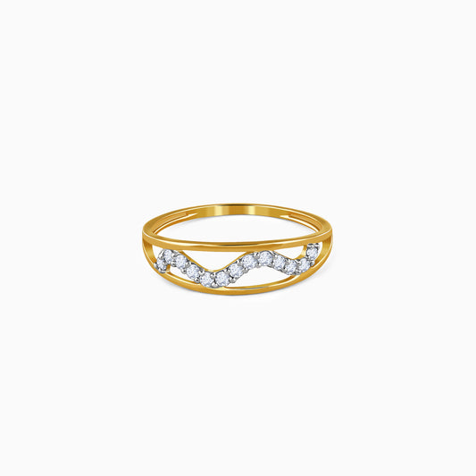 Gold Fancy Wave Lab Grown Diamond Ring (Size 12)