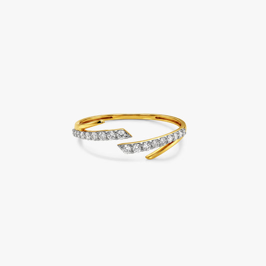 Gold Ruban Croise Lab Grown Diamond Ring (Size 12)