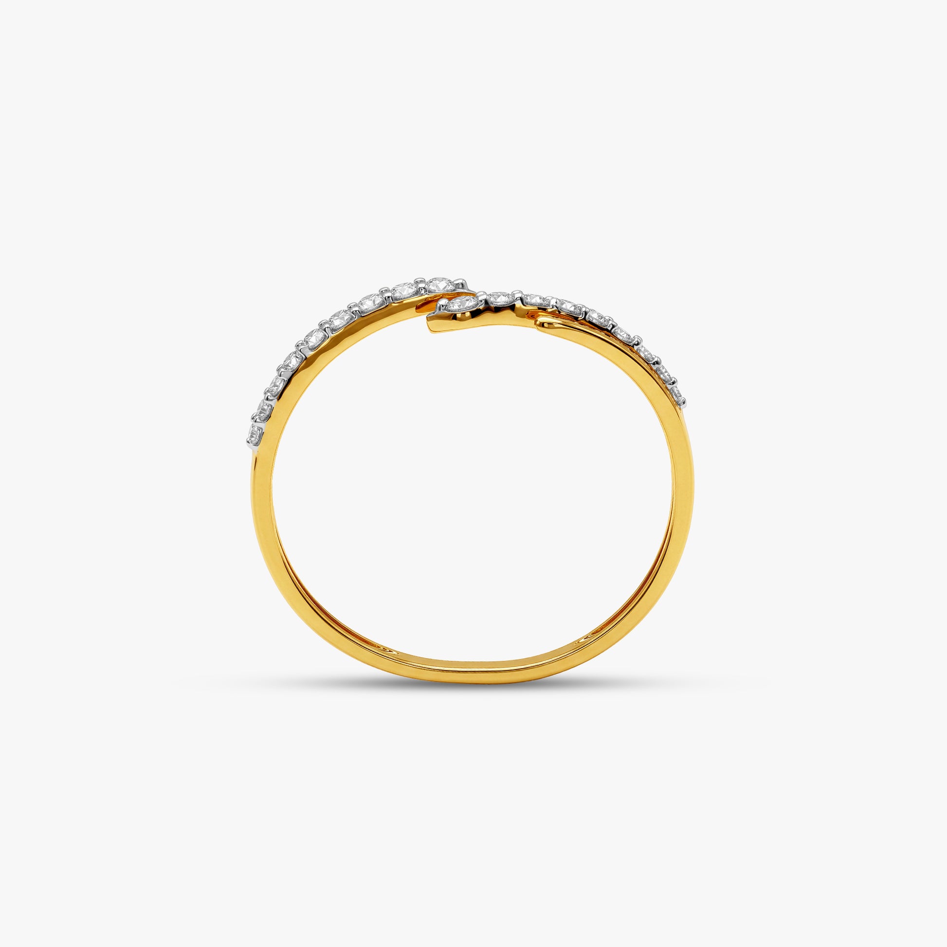 Gold Ruban Croise Lab Grown Diamond Ring (Size 12)
