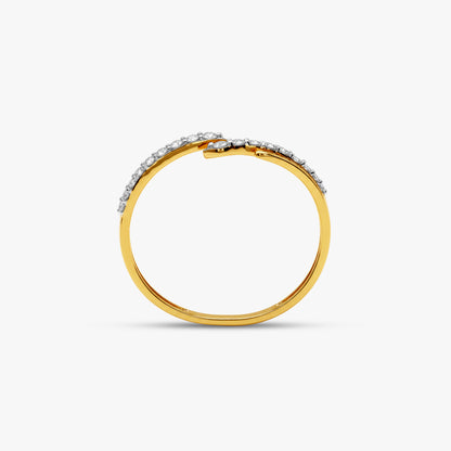 Gold Ruban Croise Lab Grown Diamond Ring (Size 12)