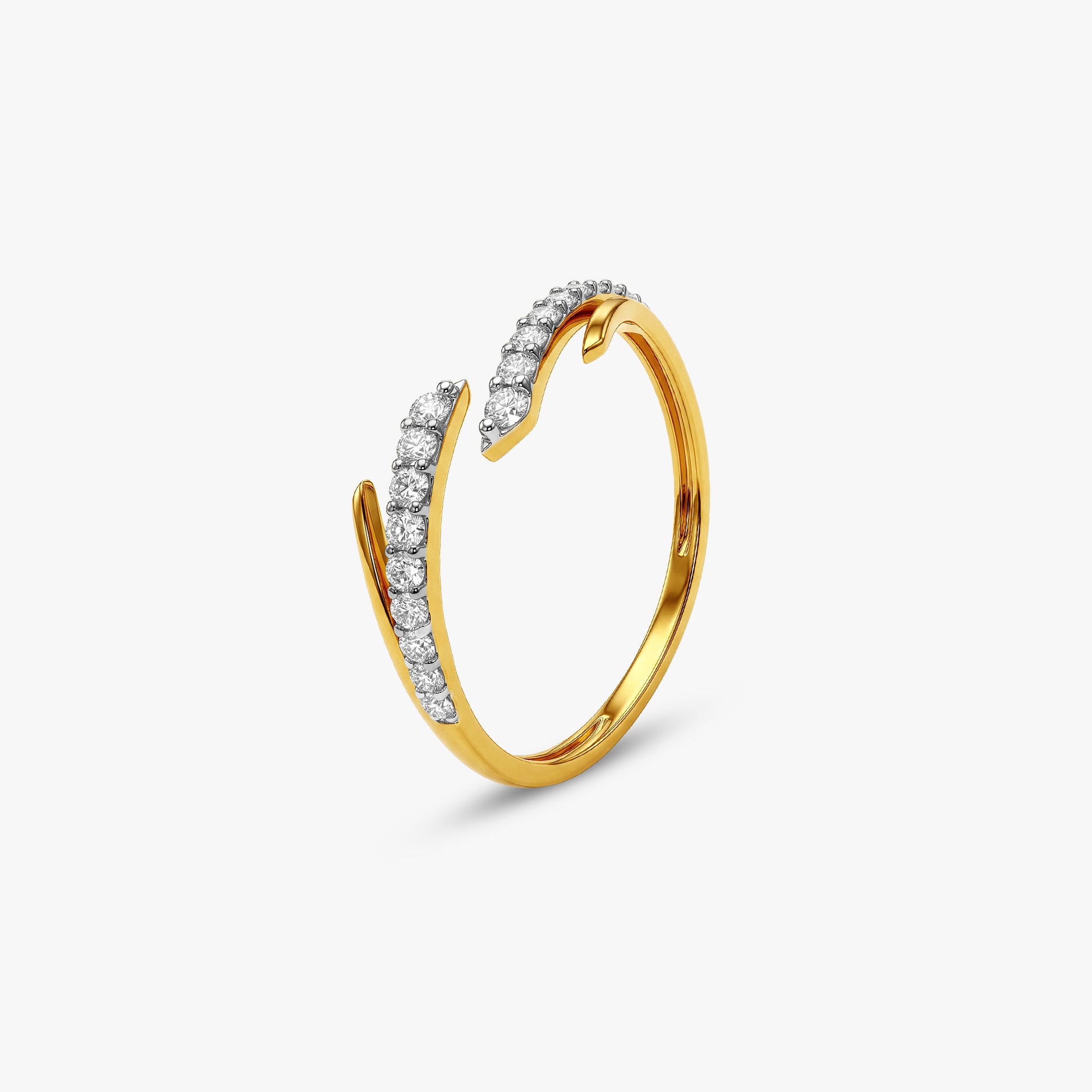 Gold Ruban Croise Lab Grown Diamond Ring (Size 12)